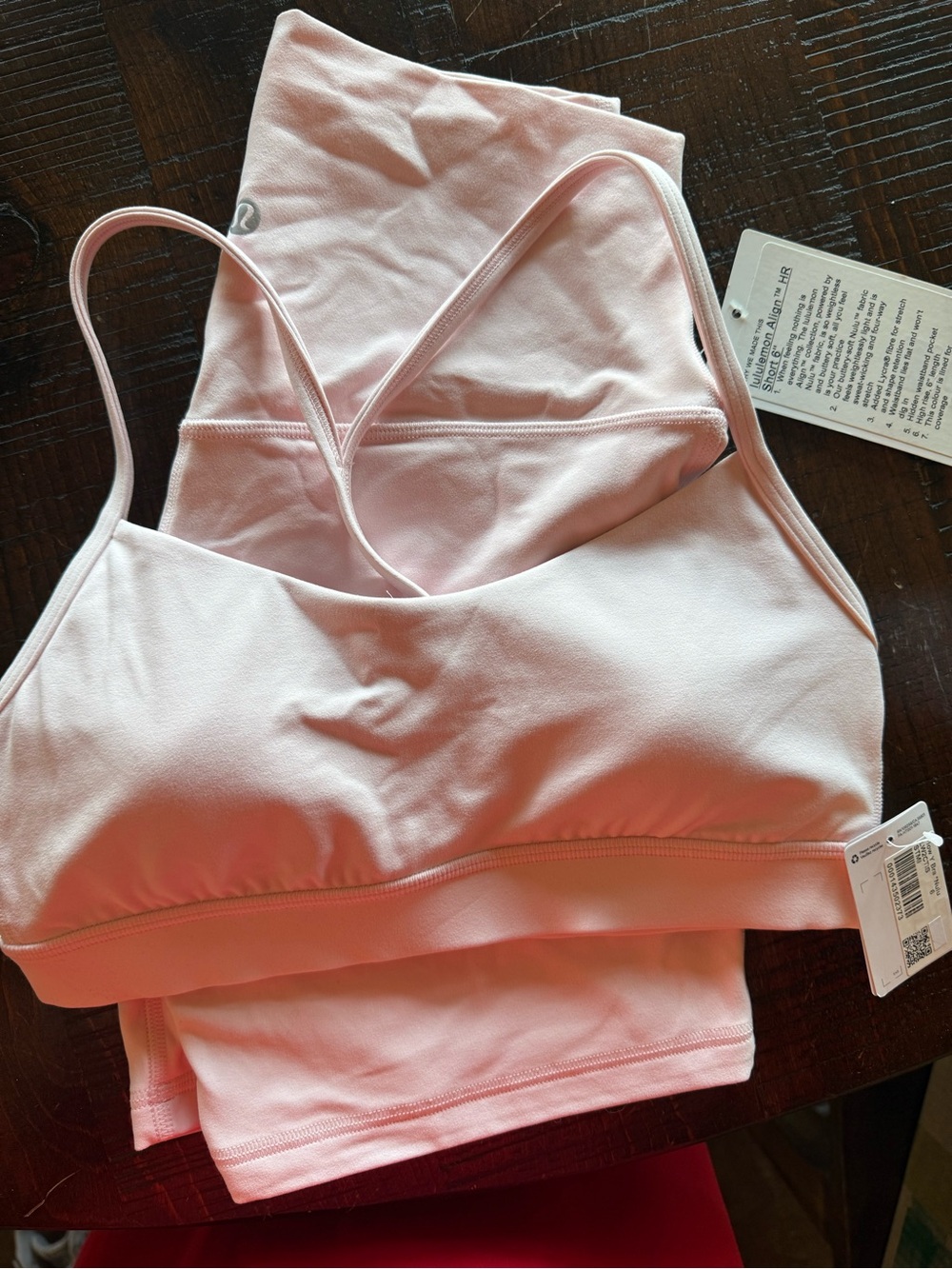 lululemon athletica Pink Strappy Sports Bra and Bike Short SET